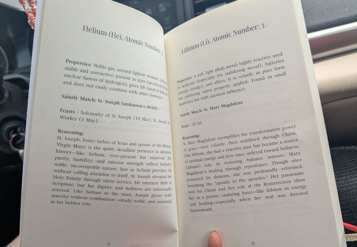 TheCatholicEngr's tweet photo. Bought this unique Catholic devotional book matching each element of the periodic table with a saint 

As an engineer, it's right up my alley. Will post the Amazon link below if you're interested too https://t.co/DfGRONB7GI