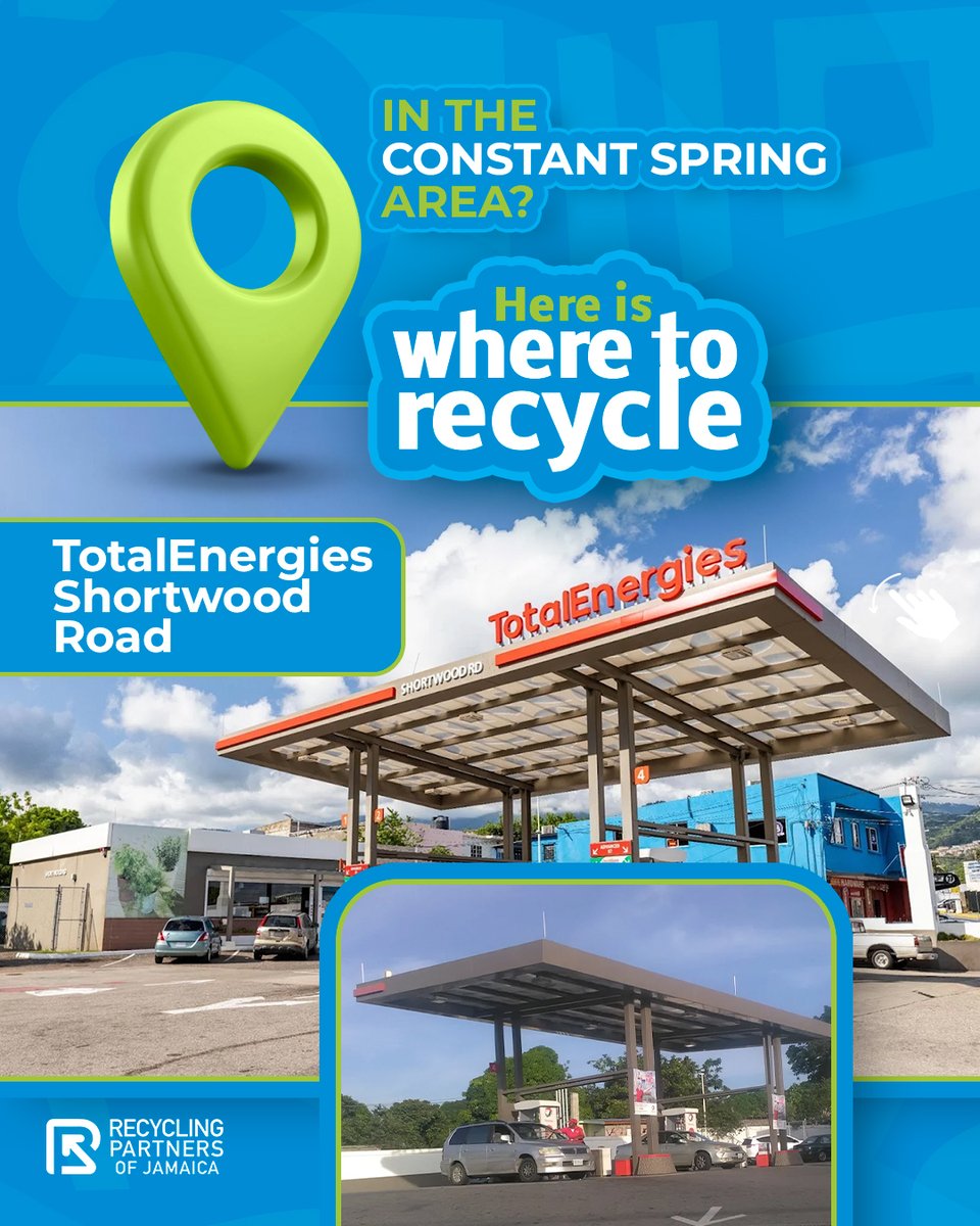 RecyclingJA's tweet photo. Be honest… how often do you pass Shortwood Road? 👀♻️
If you’re already in the area, might as well carry those plastic bottles and recycle them at TotalEnergies 💚🌍
Easy stop. Better habit. Cleaner Jamaica 🇯🇲♻️
#RecyclingJa #PutPlasticInItsPlace https://t.co/9Zwm64I71Y
