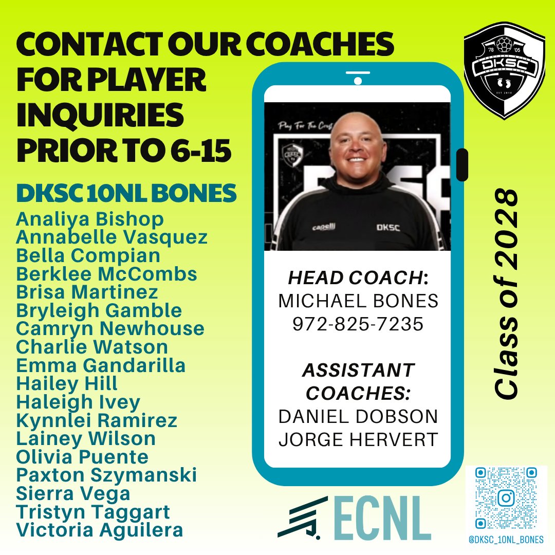 DkscEcnl2010g's tweet photo. Contact our coaches for player inquiries. 
@DKSC_official
@PrepSoccer @ImYouthSoccer @G2CollegeSoccer @girlssoccernet @50_50Pod @TopPreps https://t.co/lRDfVdmDex