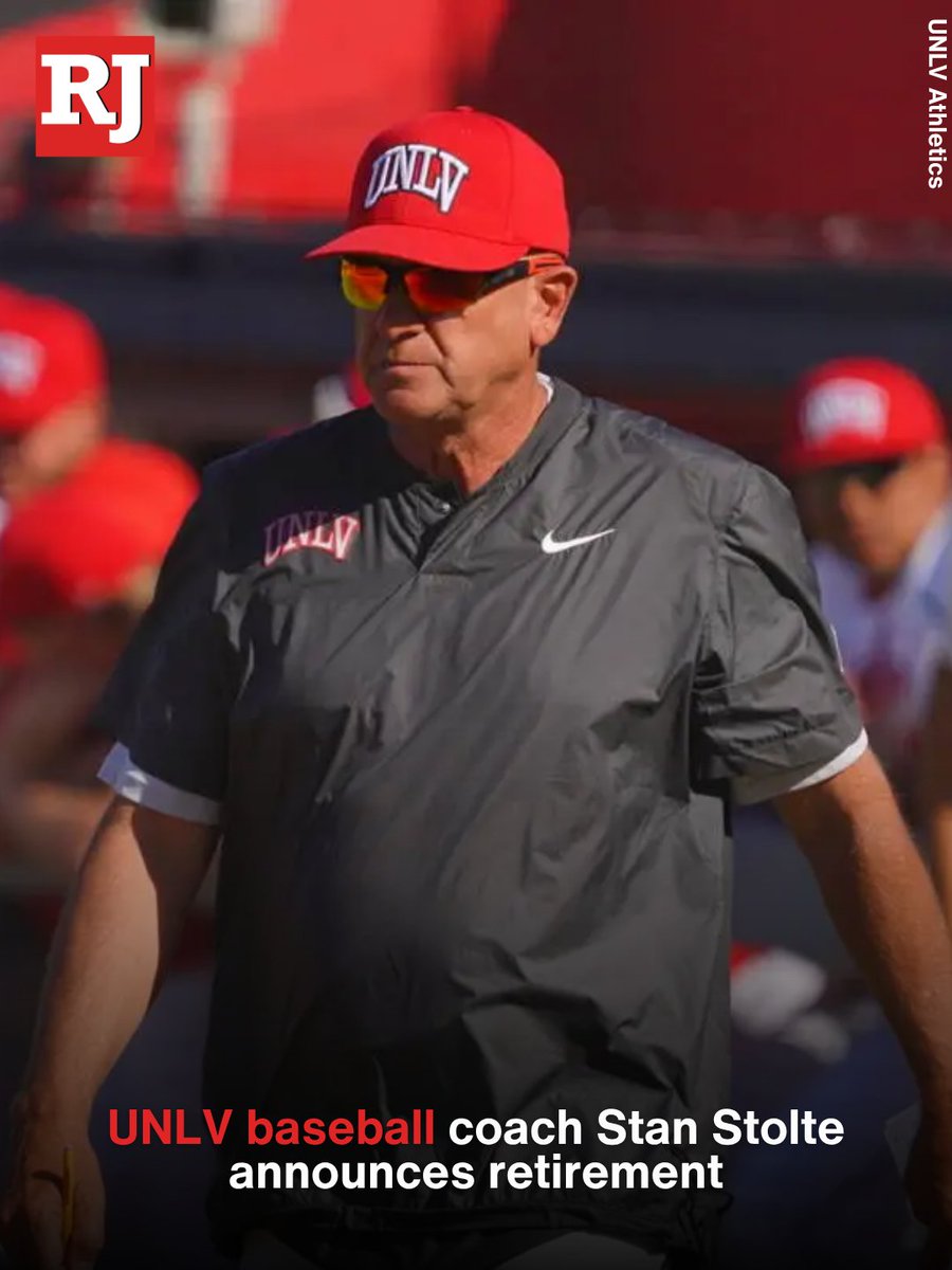 reviewjournal's tweet photo. Longtime UNLV baseball coach Stan Stolte announced his retirement on Saturday in a heartfelt statement.

READ MORE: https://t.co/eYw75MYZxl https://t.co/VGnxsR2yk1