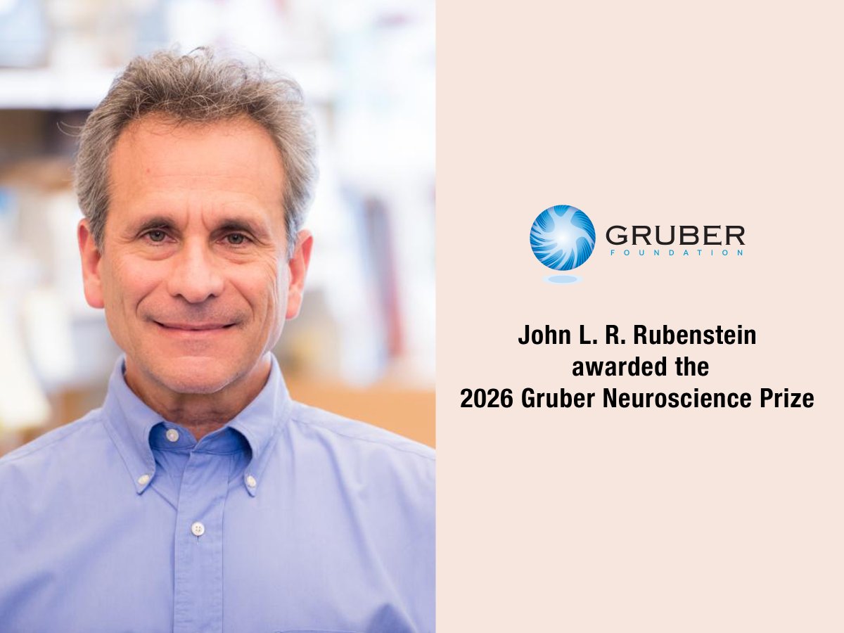 Cajalclub's tweet photo. The Cajal Club congratulates John L. R. Rubenstein,  recipient of the 2026 Gruber Neuroscience Prize. His groundbreaking research on forebrain development has transformed understanding of cognition, memory, perception, and neurodevelopmental disorders. #Cajal #Cortex #Neurology https://t.co/8EgUGxIGnB