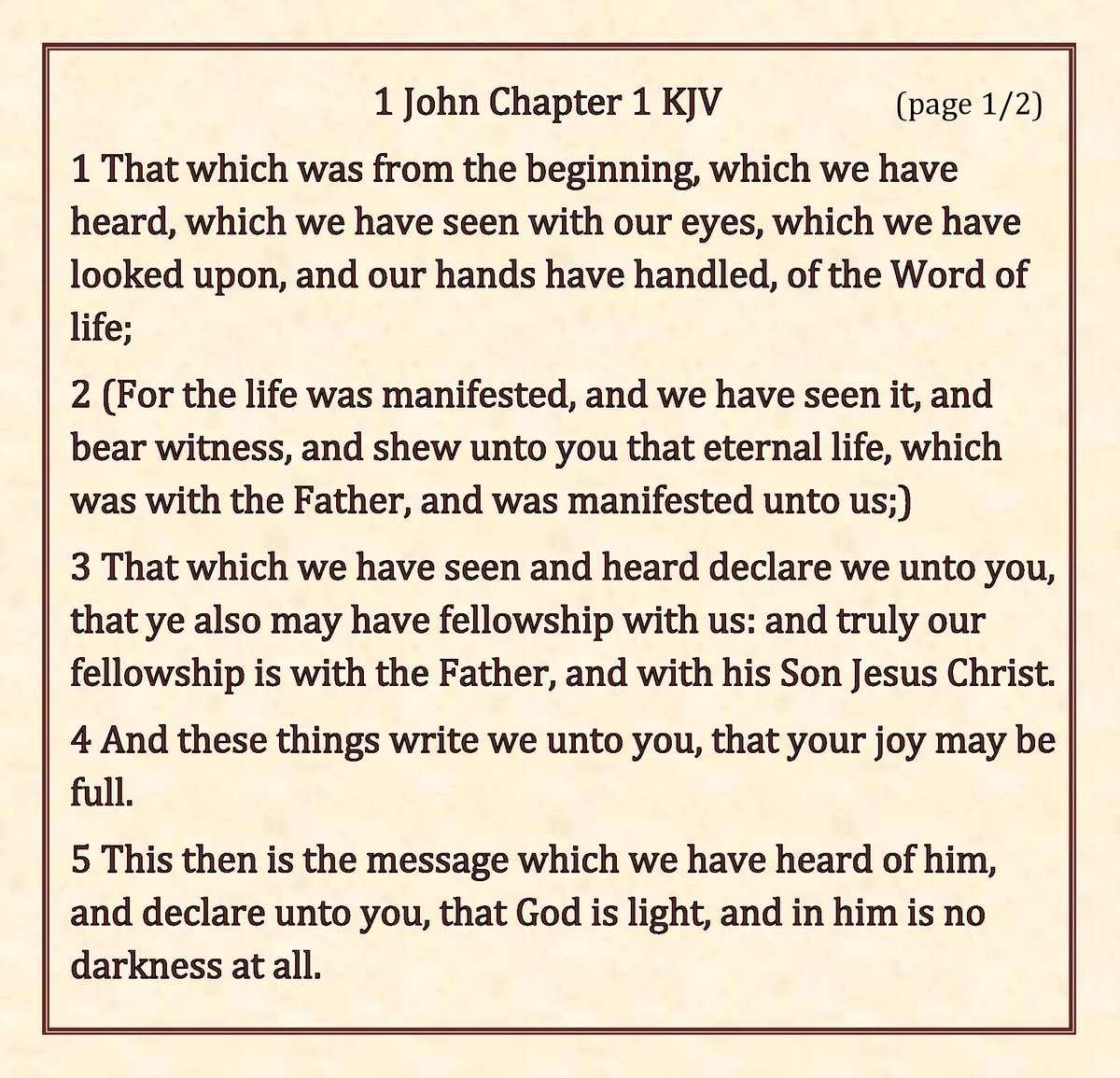 kingjamesonline's tweet photo. “And these things write we unto you, that your joy may be full.”

1 John 1 KJV (2/2) #sabbath #sabbathsermon #sabbathsermonsaturday #churchofGodonline https://t.co/RAzL8TUTYj
