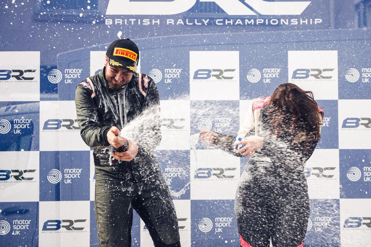 BRCrally's tweet photo. Those suits now smell like 🍾!

Your National winners from the Jim Clark Rally - Owen Paterson / Catrin Price 🥇👏

Alfie Hammond / Christian Brown took second-placed points in another Subaru Impreza 🥈

#BRCRally https://t.co/iI3OShYBHQ