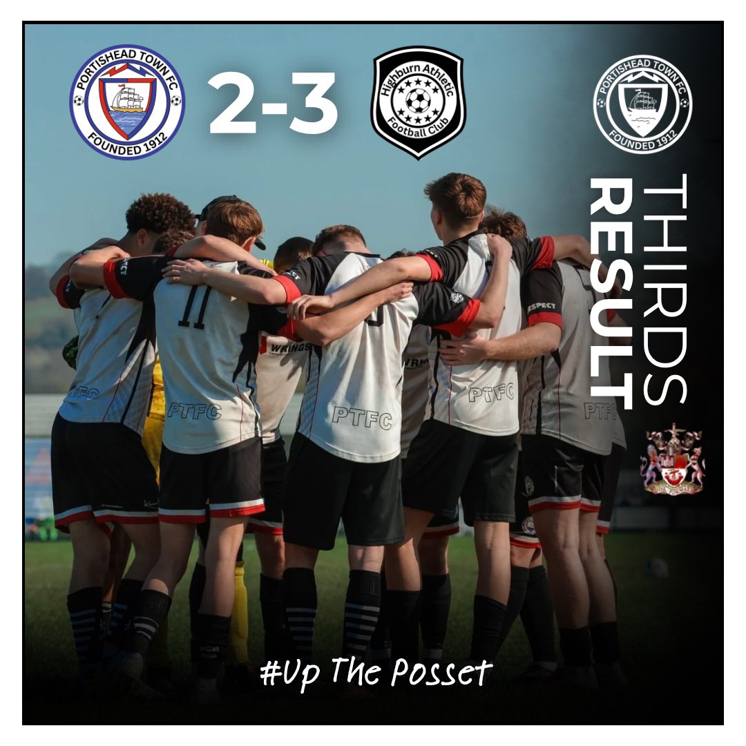 PortisheadTown's tweet photo. Defeat for the Thirds but it doesn’t detract from a fantastic season; promotion for the Thirds!.

Congratulations lads 👏

Today’s goals came from Luke Attwell &amp; Jack Hobbs.

#uptheposset 🤍🖤 https://t.co/Ng2VEqOBTQ