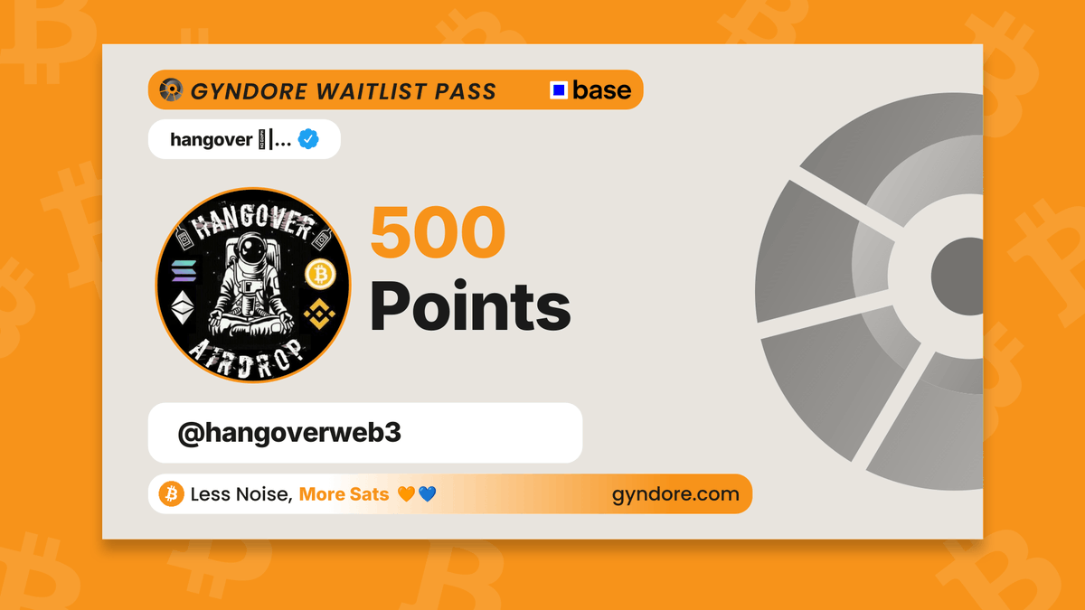 hangoverweb3's tweet photo. Secured my spot on the @Gyndore waitlist.

Already stacking. It pays to be early.

Join now &amp; claim your points → https://t.co/HRap6QSMH3 https://t.co/73jprZse6H