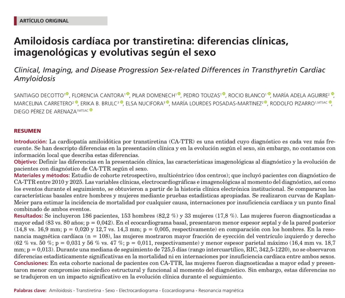 decottosantiago's tweet photo. Tenemos un nuevo número de la @revistarac , y en este un nuevo trabajo de nuestro grupo 🙌

Comparamos las características clínicas y evolutivas de pacientes con CA-TTR entre hombres y mujeres 🧑🏻‍🦳👨🏻‍🦳🫀

Los invitamos a leerlo ⬇️

https://t.co/Er5vrXS6wX https://t.co/1hXojpykeq