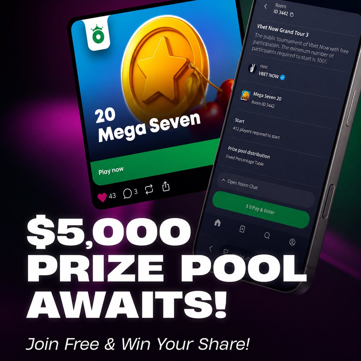 VbetComOfficial's tweet photo. New VBET NOW tournament available 🏆

Explore the room here ➡️ https://t.co/iQjN4Ew5B7

Open the tournament page and follow VBET NOW for updates ✌

➡️Join: https://t.co/ubT4g5si9B https://t.co/7o87sqabYb