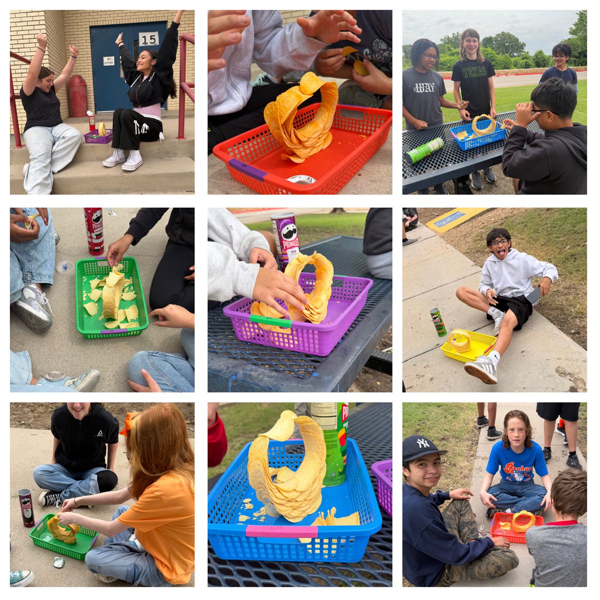 BonhamTISD's tweet photo. Bonham students used creativity, teamwork, and problem-solving skills during the Pringles Circle Challenge! It  was exciting to see students collaborate, think outside the can, and turn challenges into opportunities for discovery. #hwpo
#bulldogstrong https://t.co/9NLbwGL2d6