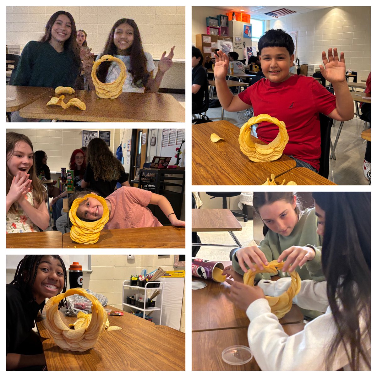 BonhamTISD's tweet photo. Bonham students used creativity, teamwork, and problem-solving skills during the Pringles Circle Challenge! It  was exciting to see students collaborate, think outside the can, and turn challenges into opportunities for discovery. #hwpo
#bulldogstrong https://t.co/9NLbwGL2d6