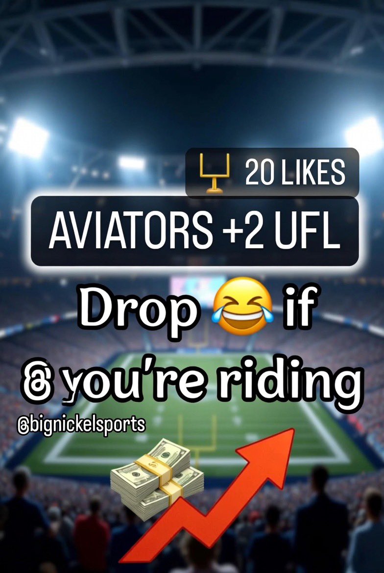 BigNickelSports's tweet photo. Overall free plays record this season: 25-8 (75%)

I track every play publicly — unit size, date, line, and result — full transparency. 

Nobody running hotter than this right now.

POD💣: Aviators +2 (UFL)

#SportsBetting #FreePicks #POD #GamblingTwitter #BettingTips #UFL #NFL #CashGang #ViralPicks #SportsBet #WinningPicks #BetSmart #HotStreak #Aviators #FootballPicks #Underdog