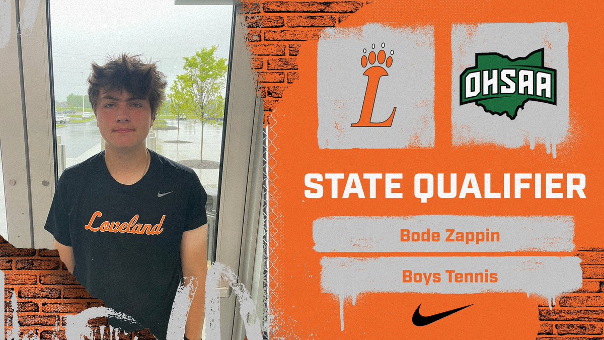 Loveland_AsstAD's tweet photo. Congratulations to FRESHMAN BODE ZAPPIN on qualifying for State Tennis next week at Linder! @LHSTigerAD @LPawTennis https://t.co/9BTJgM3zEF