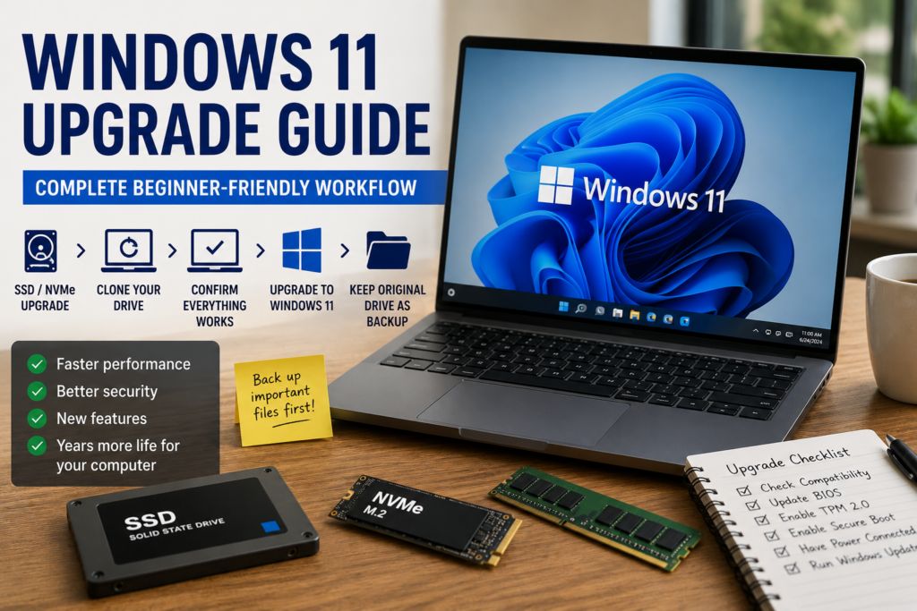 PCRuns4U's tweet photo. Windows 11 Upgrade Guide (Complete Beginner-Friendly Upgrade Workflow) https://t.co/J1JZPWsXjC https://t.co/OE1U9mZCup