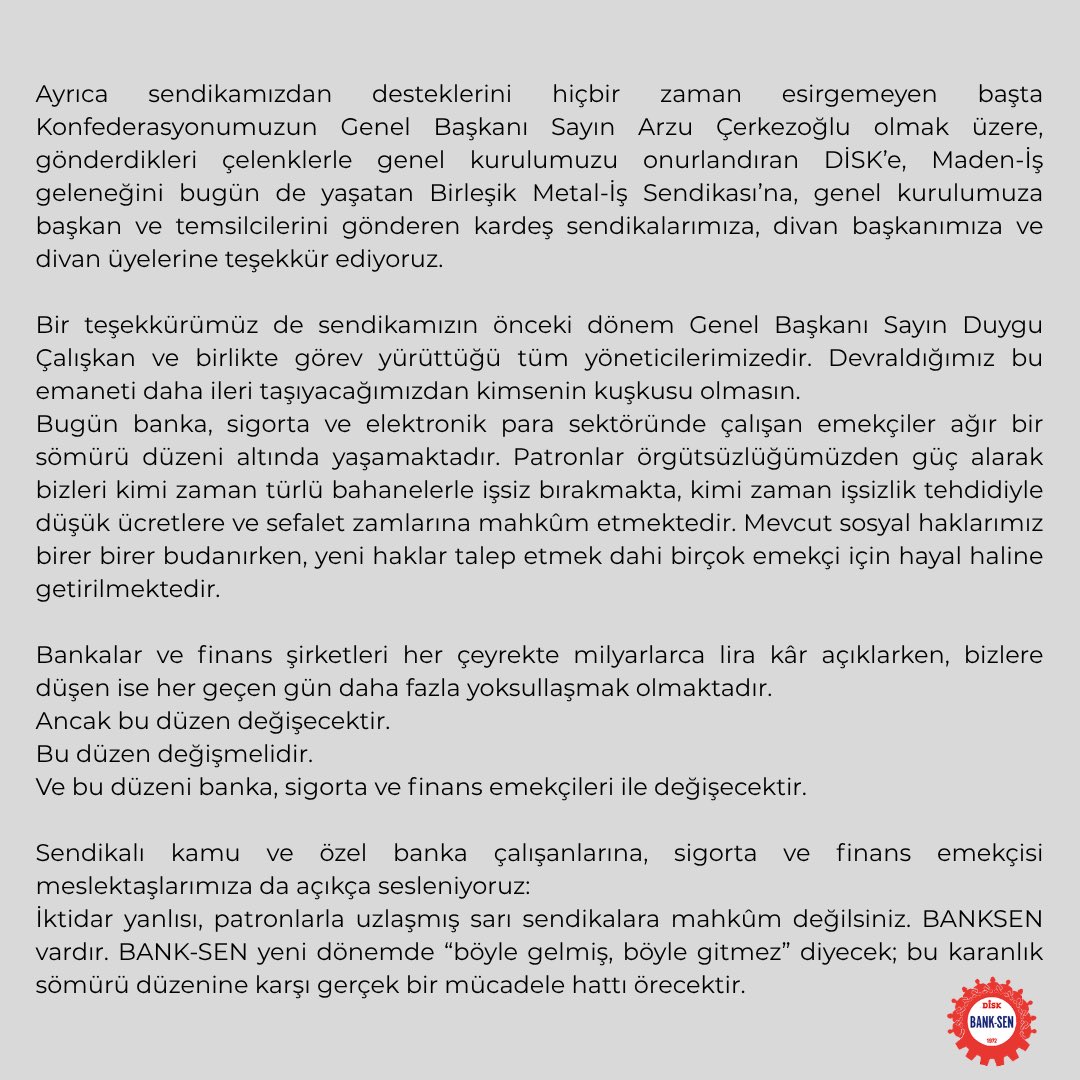 DİSK BANK-SEN tweet media