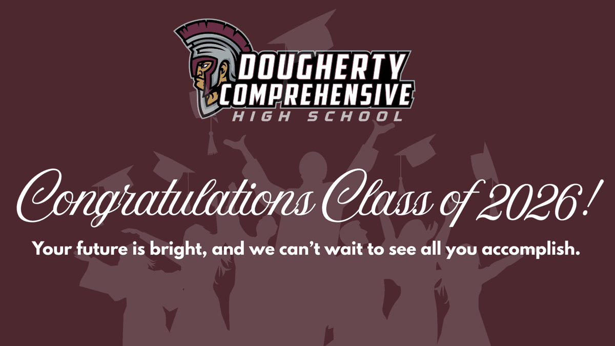 DoCoSchools's tweet photo. Today, we celebrate the hard work, resilience, and accomplishments of the Dougherty Comprehensive High School Class of 2026! Your journey has prepared you for incredible opportunities ahead, and we are proud of all you’ve achieved. Trojan Nation, this is only the beginning! https://t.co/zlvDBhGH3p