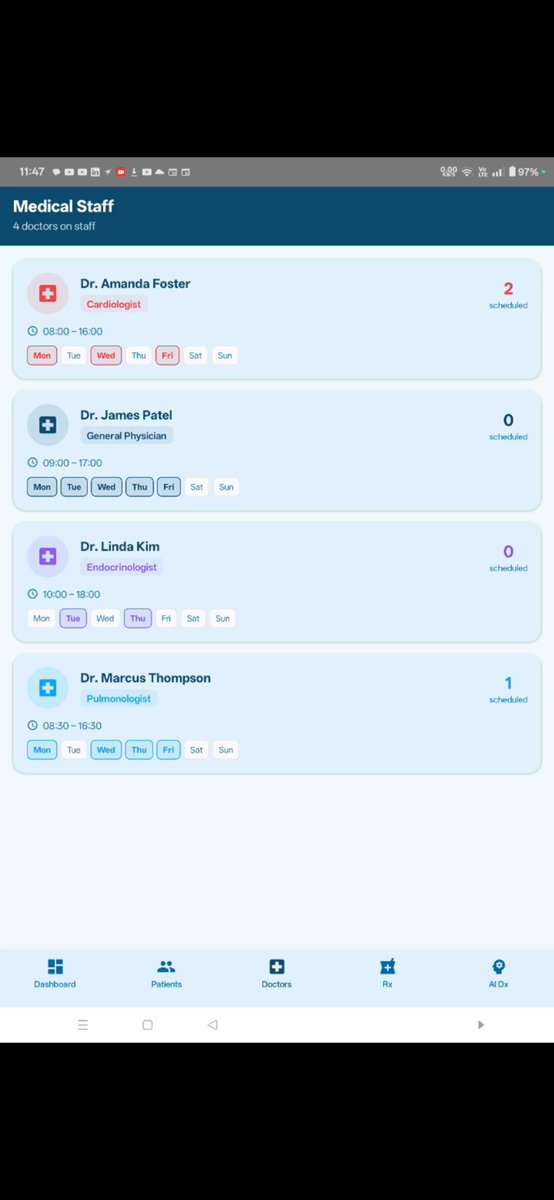 LakhanpalSvlt1's tweet photo. Another au based hospital management system using vibe coding and only AI#HealthTech🩺🏥
 #DigitalHealth
 #HealthcareIT
 #ICD10
 #HospitalManagementSystem 
 #DatabaseDesign 
 #PostgreSQL 
 #BackendEngineering #ArtificialIntelligence
 #MachineLearning
 #PredictiveAnalytics
 #AIMED https://t.co/eQgB23AAcY