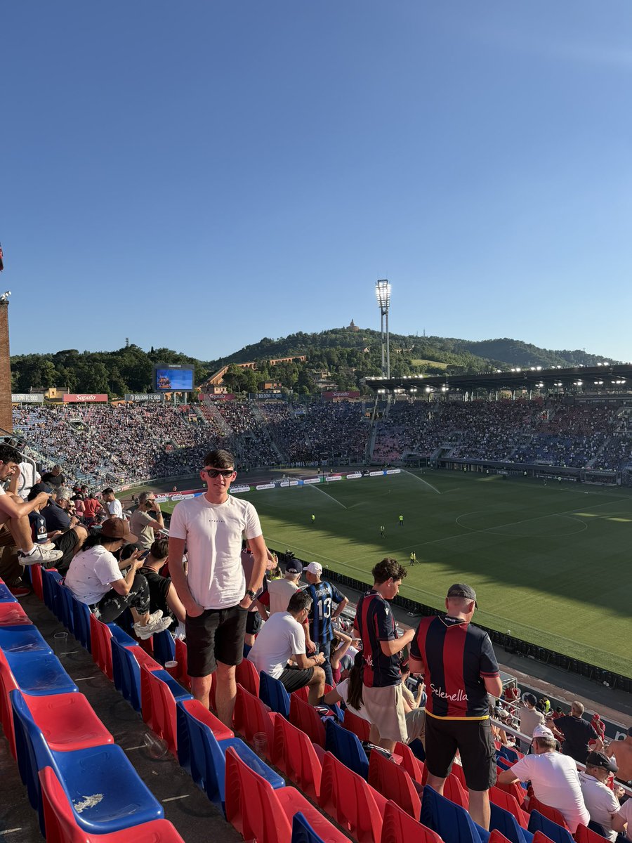 Callums028's tweet photo. Final weekend in Seria A at The Stadio Renato Dall’Ara. A classic this evening with goals at both ends, the home side unable to hold on. I’ve wanted to come here for so long! 🇮🇹

Bologna v Inter Milano (3-3) #groundhopping https://t.co/jZdHyVP4Dx