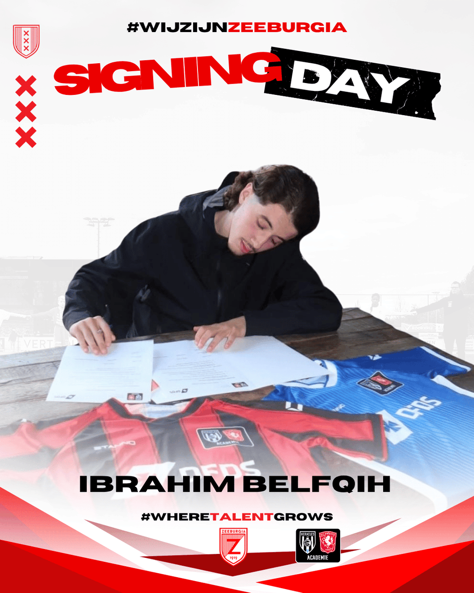 AVVZeeburgia's tweet photo. π₯ β½ Gisteren was dan zover: Ibrahim Belfqih tekent zijn contract bij de Twente Heracles Academie. Weer een Zeeburgiaan die een grote stap maakt in z'n voetbalcarriΓ¨re. We blijven je volgen Ibby! β½ π₯
βββ
#wijzijnzeeburgia #wheretalentgrows #voetbal #amsterdam https://t.co/OTq5YB6bhv