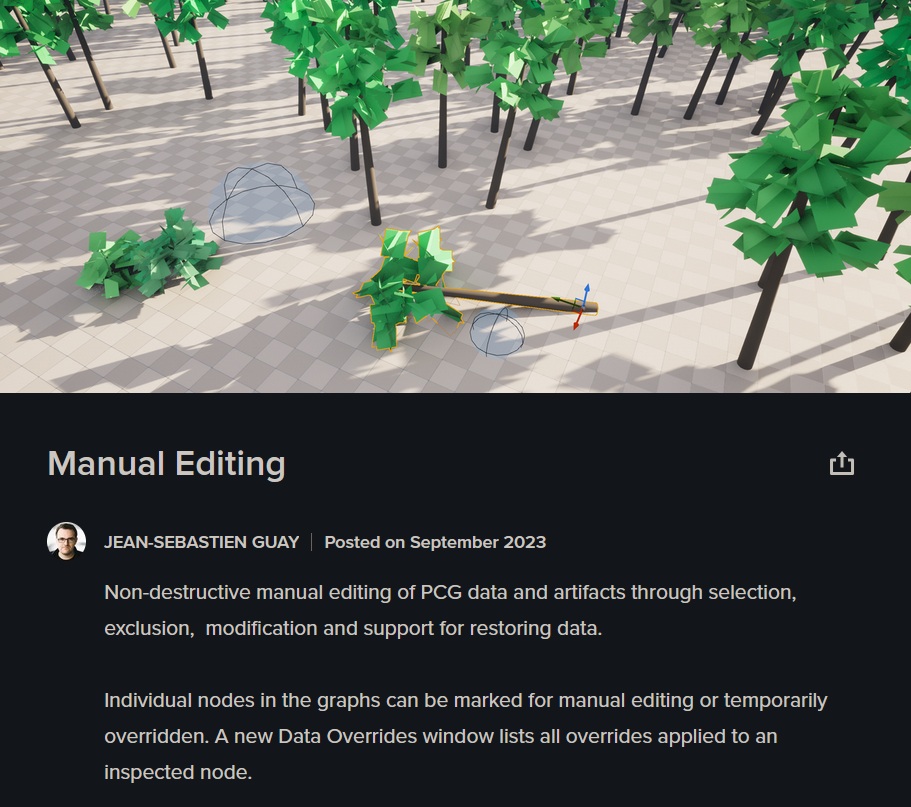 TechArtCorner's tweet photo. I think this will allow a lot of last minute fixes :)

#UnrealEngine #gamedevelopment #gamedev #pcg https://t.co/RGh7WnPfAD