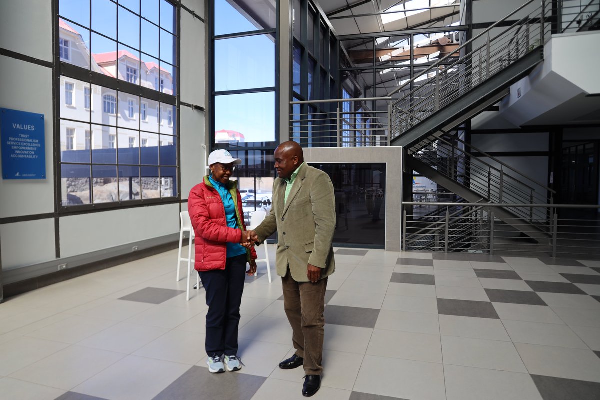 UNNamibia's tweet photo. UNRC @hphororo with FAO &amp; WFP met Waterfront CEO Fluksman Samuehl on Luderitz’s transformation - celebrating cultural heritage,natural resources &amp; future in tourism/energy.Green hydrogen,oil &amp; gas, 
plus waterfront &amp;marine museum projects signal a vibrant tomorrow.#LuderitzRising https://t.co/mLD0fTYC9Y