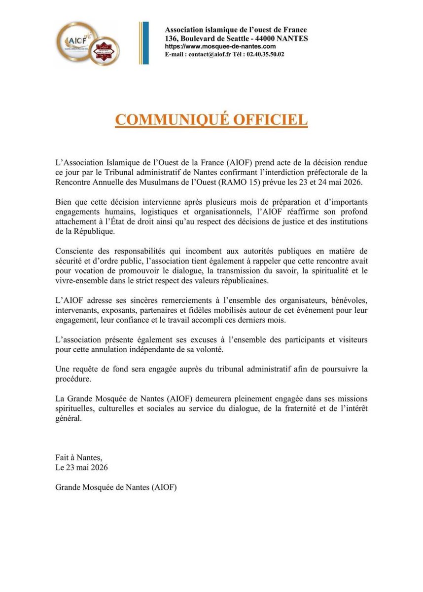 Musulmans de France (MF) tweet media