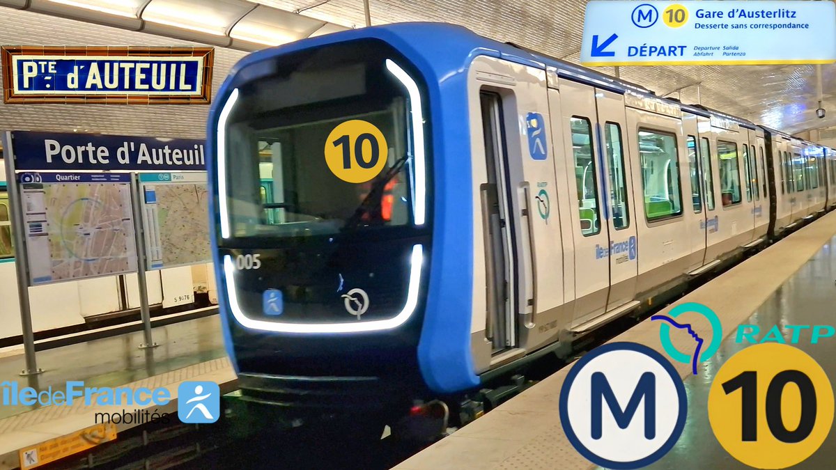 sgenmobilite's tweet photo. 📽 Métro Ligne 10🚇MF19 CC 005 : Porte d'Auteuil ➡️ Gare d'Austerlitz via la boucle d'Auteuil 🎥 :

https://t.co/CDNiNYk7ah

#mf19 #ligne10 #idfm #ratp #alstom #boucledauteuil #auteuil #m10 #metroparisien #portedauteuil #premierservice #miseenservice #nouveaumetro #metrodeparis https://t.co/KOb0Kde8s4