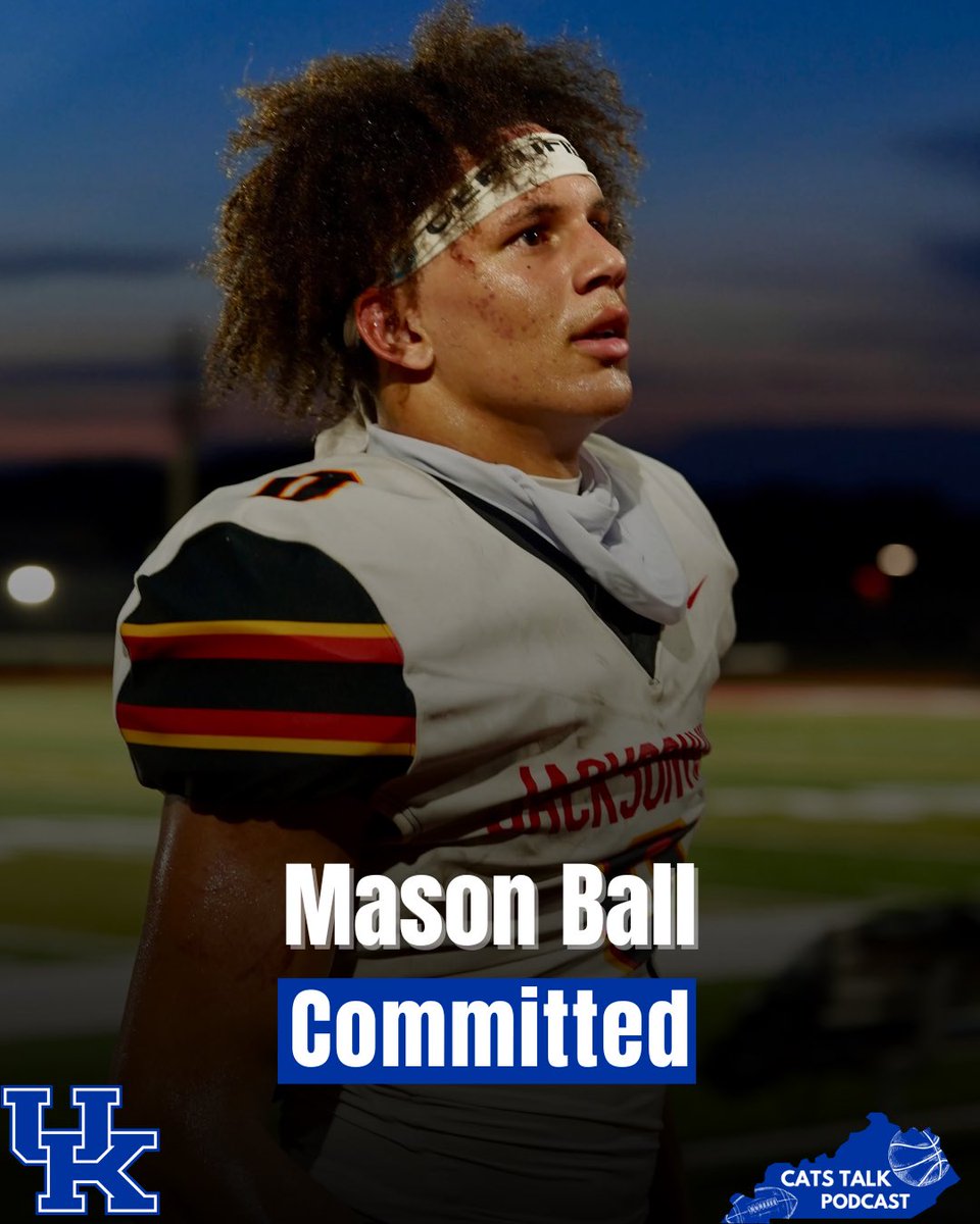 CamRonCTP's tweet photo. 3⭐️ RB Mason Ball has committed to the Kentucky Wildcats! He chooses the Cats over Arkansas, Vanderbilt and North Carolina. #kentuckyfootball #BBN #kentuckywildcats #Kentucky https://t.co/avUsvXNynP
