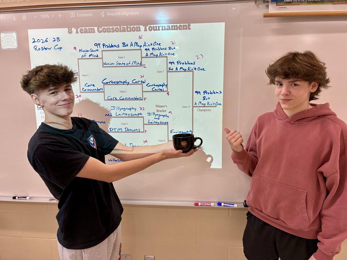 BrettHespell's tweet photo. The 2026 Race for the Rostow Cup

AP Human Geography https://t.co/p4UiKaUiIo