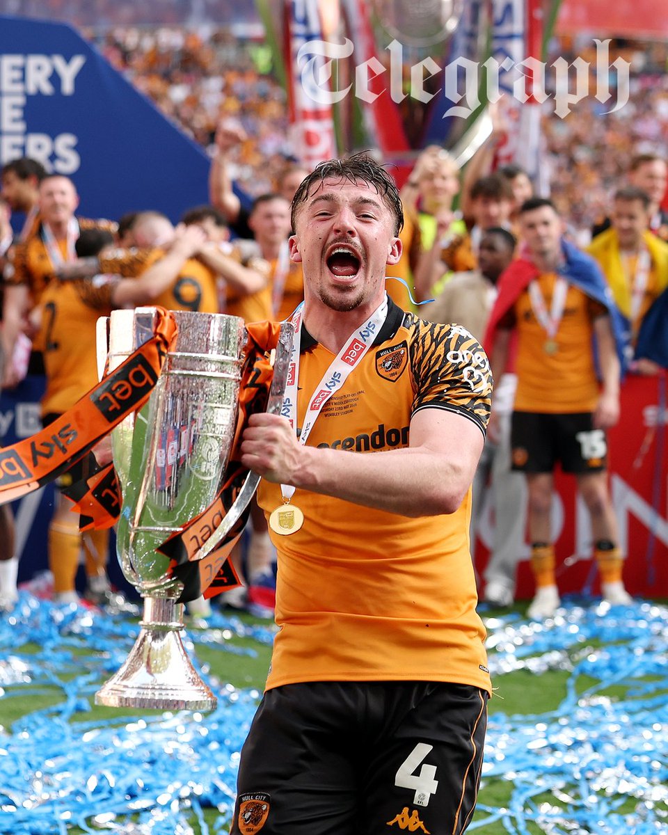 TeleFootball's tweet photo. The Premier League’s new unlikely lads are Hull City, promoted after 105 minutes of attritional play-off football in scorching Wembley sunshine and the unerring sense of an opportunity fostered by Oli McBurnie.

This Yorkshire-born Scotland international is not going to the World Cup finals this summer, but he is returning to the Premier League in August. One might say that all paths led to the 95th minute of this jarring clash of styles, when McBurnie finally spied his chance amid the chaos and pounced on an error by Middlesbrough goalkeeper Sol Brynn to nudge his team ahead.

Read @SamWallaceTel's full match report ⤵️
https://t.co/srREn8uVyc
