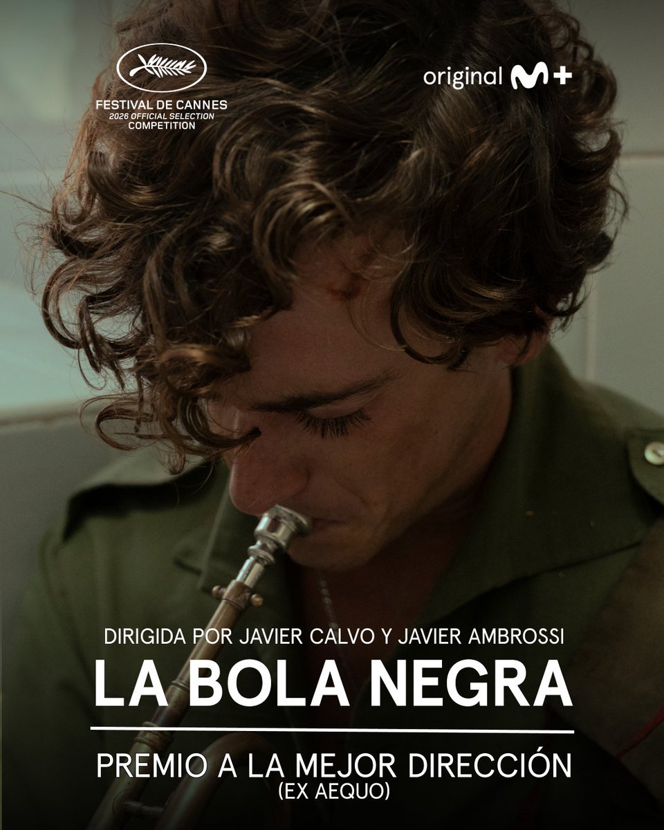 MovistarPlus's tweet photo. La dirección de Javier Calvo y Javier Ambrossi consigue premio en #Cannes2026!

#LaBolaNegra, original Movistar Plus, llega el 2 de octubre a cines y después en exclusiva a Movistar Plus. https://t.co/Q58TywbH86