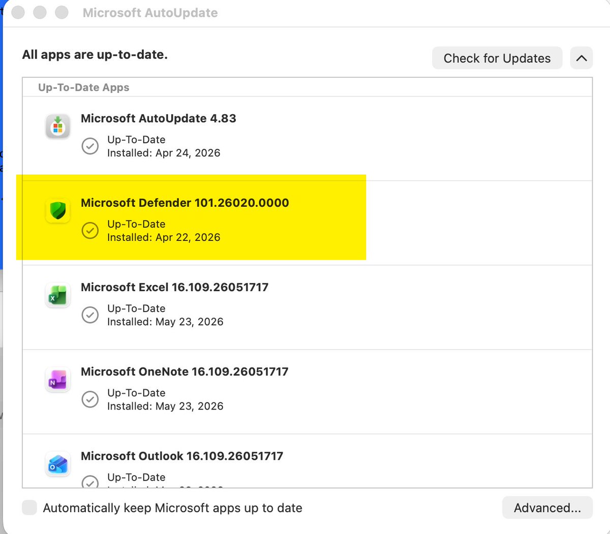 pkellner's tweet photo. @MsftSecIntel how do I get rid of Defender on my Mac? https://t.co/A2akj98vUZ