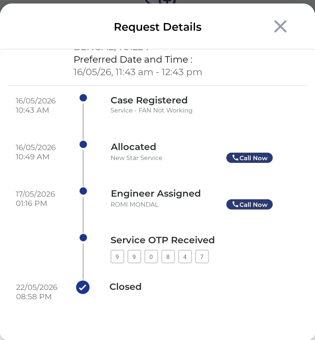 aliabraham77's tweet photo. Fraud by @KentROSystems &amp; @Flipkart! Tech never visited, yet entered fake OTP 990847 to Close case on 22/05. @Flipkart rejected return when policy is valid till May 25! @dreamgirlhema look at this scam! @jagograhakjago NCH active. Next Consumer Court! Order: OD337559943190584100 https://t.co/K5OdjHdpSN