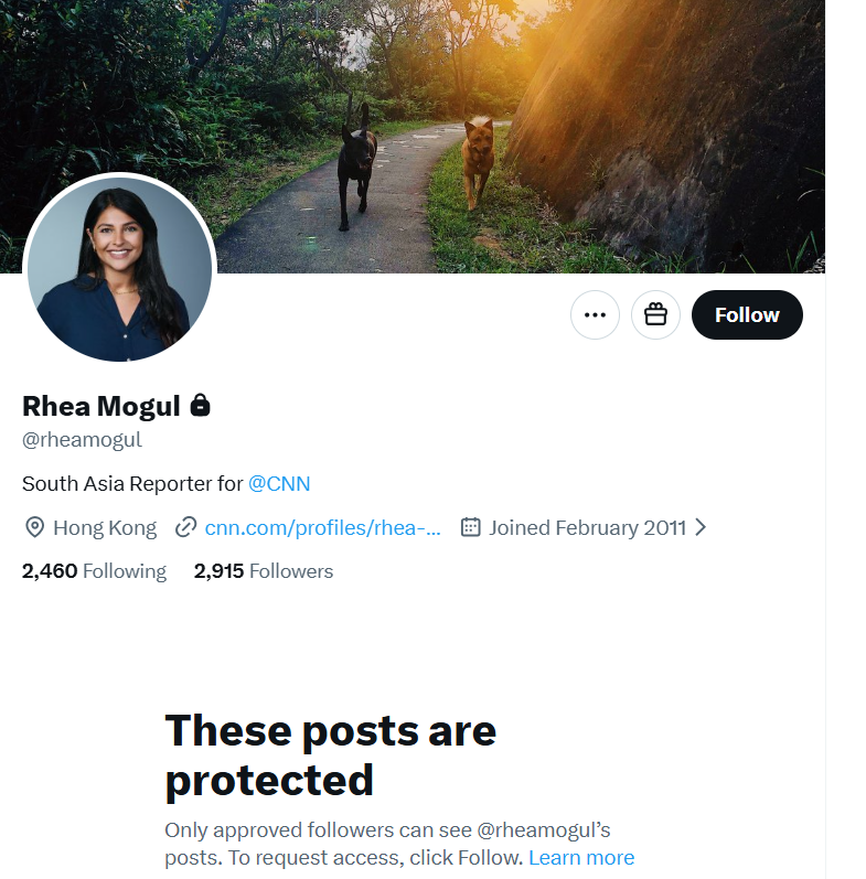 dex2025_'s tweet photo. It is quite ironic to lecture India about press freedom and democracy while keeping your own X handle @rheamogul protected so that only approved followers can even see your posts. If you truly believe in openness, transparency, and free expression, then the same standards should also apply to your own handle. You cannot selectively preach freedom of speech for others while restricting access to your own opinions. This kind of contradiction only weakens the credibility of the report and makes it harder for many people to take it seriously. My advice: be the change that you want to see in the world.

P.S. The journalist is Hong Kong-based(CHINA) and has also written articles for SCMP, which makes the irony around lectures on press freedom even more striking.