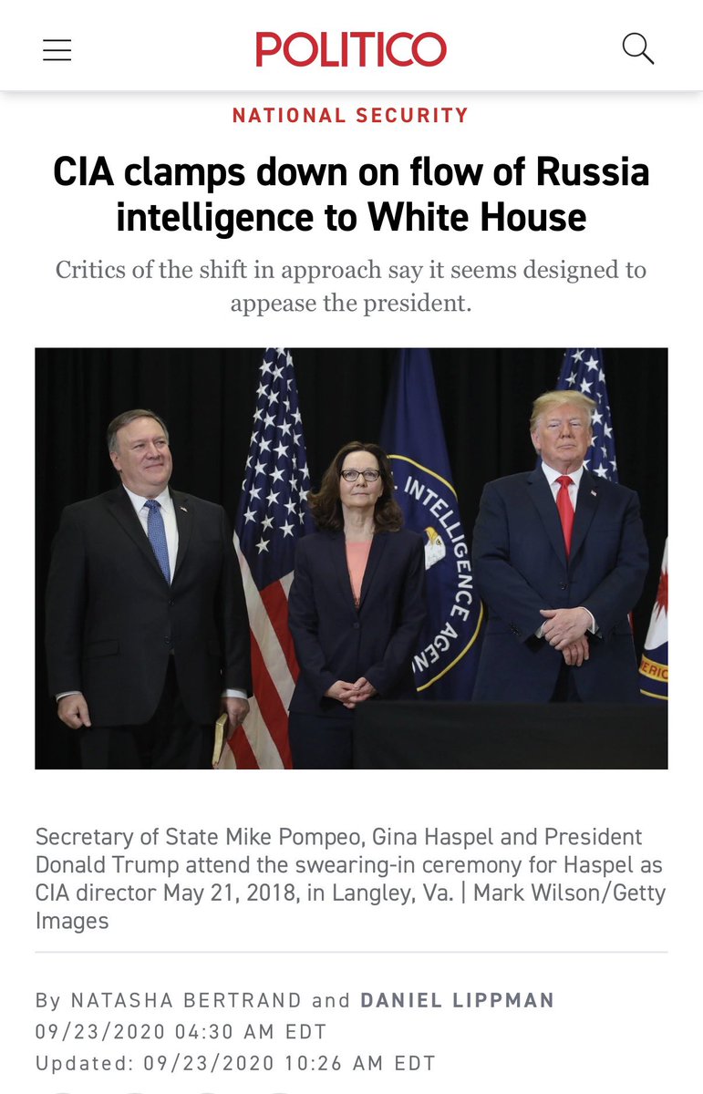 Real_RobN's tweet photo. Here it is: 

Fred Fleitz, then National Security Adviser John Bolton’s chief of staff, CONFIRMS: 

John Durham; John Bolton; Mike Pompeo; and CIA Director Gina Haspel deliberately withheld and buried evidence, including Barack Obama’s manufactured ICA report—not only in the waning days of the Kenyan administration, but also during his presidency—from the sitting president of the United States.

Fred Fleitz: “They rigged and politicized the intelligence, and that was obvious to anyone who read that dynamite report. This included William f**king Barr, Durham, Bolton, Pompeo, Haspel, and other Trump appointees who, instead of exposing the scandal, suppressed it.”

Fred Fleitz, who was National Security Adviser John Bolton’s chief of staff, heard that investigators at his former employer, the House Intelligence Committee, were probing the raw intelligence in the ICA supporting the assessment's key judgments.  

A one-time CIA analyst himself, Fleitz was curious to learn what they had found during the previous year, interviewing CIA analysts and reviewing secret documents at Langley. So, he traveled to the other end of Pennsylvania Avenue and read a draft of the highly classified report in a secure room of the U.S. Capitol. 

Fleitz said that he was startled to learn that the investigators discovered numerous intelligence documents showing the ICA’s key conclusion – that Russia “developed a clear preference” for Trump and “aspired to help” him win the election—was based on shoddy and fabricated intelligence. 

When he returned to his West Wing office, Fleitz sat down at his classified computer and wrote a synopsis of the review and gave it to his boss. 
But Bolton did not, in turn, brief the president. “He didn’t do anything with it. He never told Trump, and I never heard anything about it again,” Fleitz 

      •      After Gina Haskell took over the CIA, she locked up all drafts of the House Intelligence Committee report in a gun safe inside a vault in a highly secure room at CIA headquarters until she left office in January 2021. She also impounded all the examiners’ notes and other work materials. 
“Gina Haspel buried the report,” Harvey Fleitz 

Additionally knowledgeable sources say that before Haspel left, she demanded that both Barr and Durham keep the report classified and not release any part of it before the 2020 election. 

“In 2020, Gina Haspel was running around with her hair on fire saying it should never see the light of day,” a former senior official at the Office of the DNI said. “I still cannot believe that she was President Trump's CIA director. It’s totally insane.”

In other words, John Bolton, Mike Pompeo, John Durham, and CIA Director Gina Haspel not only obscured exculpatory evidence—they facilitated the overthrow of the U.S. government in 2020.

———————

— A senior CIA intelligence officer, with 10 years of service and top-secret Sensitive Compartmented Information (SCI) clearance, caught on hidden camera.

— The CIA, including Gina Haspel and Mike Pompeo, deliberately withheld intelligence from the sitting President of the United States, @realDonaldTrump, during his first administration. Source: @JamesOKeefeIII 

📝 Meanwhile, in 2018, while the House Intelligence Committee—led by Devin Nunes—had already uncovered Barack Obama’s treasonous conspiracy, CIA Director Mike Pompeo covertly granted Adam Schiff access to raw intelligence logs and communications directly from a small room in Langley, enabling Schiff to use them in an attempt to overthrow the sitting President of the United States.

@paulsperry_  @CIADirector @FBIDirectorKash 

Source: https://t.co/zSgPjzKxDL…

———————

Guess who wrote 👇 article back then?

“The CIA has made it harder for intelligence about Russia to reach the White House, stoking fears among current and former officials that information is being suppressed to please a president known to erupt in anger whenever he is confronted with bad news about Moscow.”——NATASHA BERTRAND