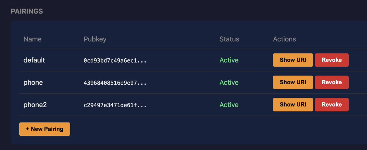 matthewvuk2's tweet photo. With Bark-NWC, you can create access tokens to your funds on a per-device basis.

This allows you to revoke spending access from your light clients if a device is lost or compromised. 

The wallet keeps working everywhere else. The stolen phone/computer becomes useless. https://t.co/R7Z42cKvU7