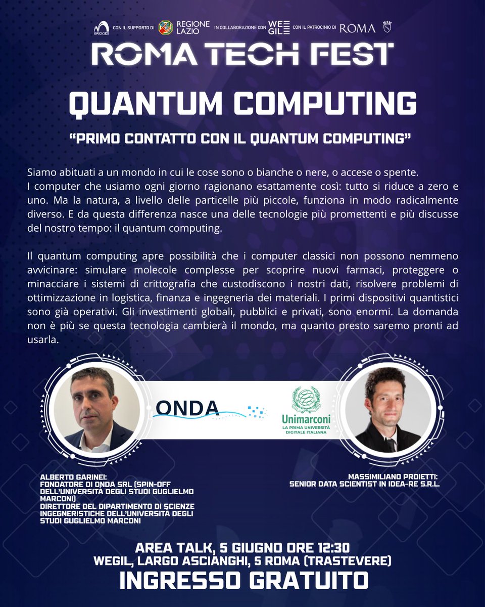 romatechfest's tweet photo. 2/2 Ogni giorno vi riveleremo Talk ed Interventi nuovi.

Vi Aspettiamo! Roma Tech Fest
5-7 Giugno, WeGil, Largo Ascianghi 5, Roma
INGRESSO LIBERO. https://t.co/knbpxit7n2