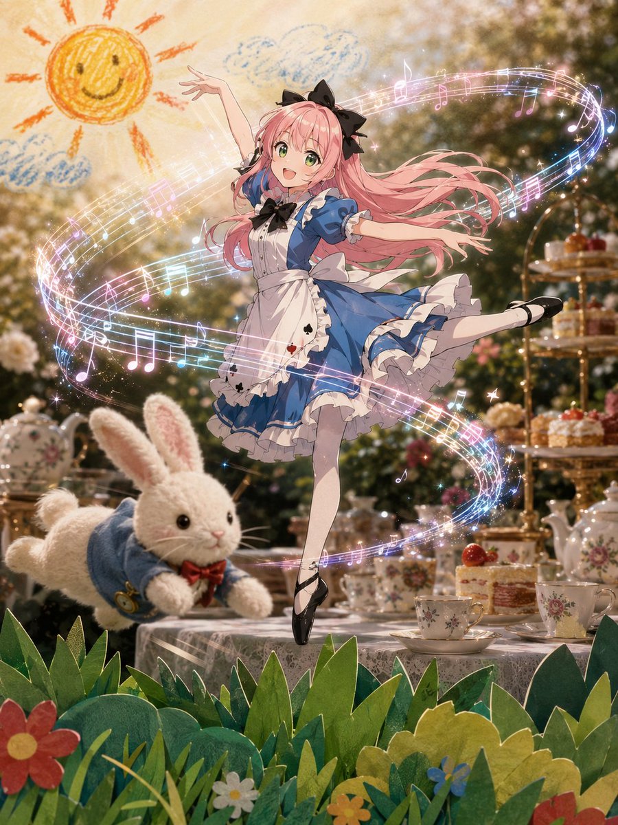 NeneneAI's tweet photo. 【ゆる募】
素材・スタイル・テイスト描き分け

今は簡単にいくらでも描き分けれる時代だよね。描き分けるのが正解じゃないわ。混ざってしまっていい質感になったりもする。それを普段から自分の引き出しにしまってるから色んな表現に繋がってます。

みんなの組み合わせも見せて～💗
（そして私の引き出しを増やすのよ）

【例】画用紙切り絵・ぬいぐるみ・フラット塗りアニメ・LEDホログラム・実写背景・落書き太陽
