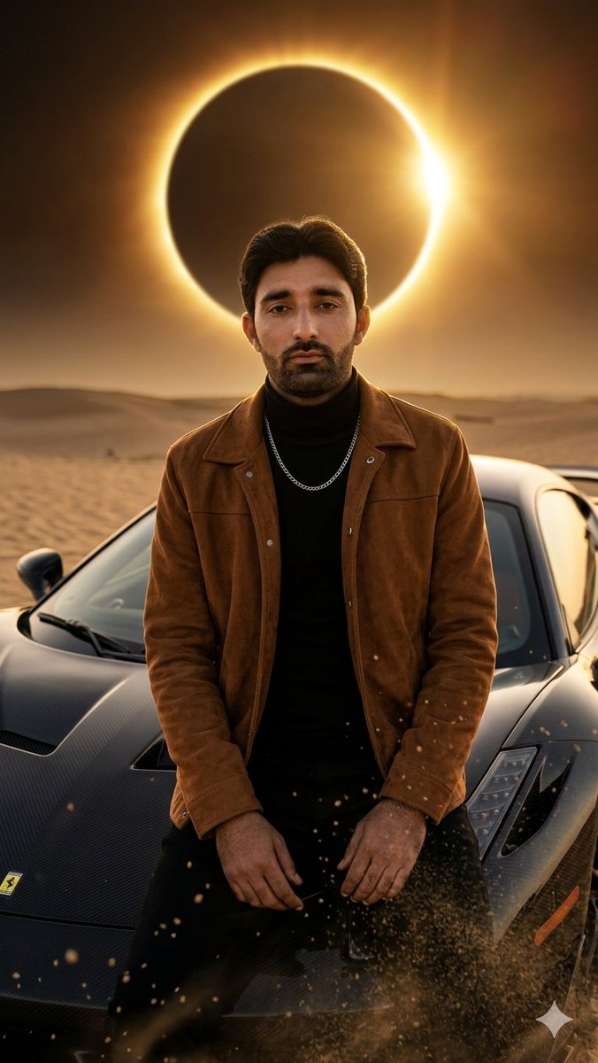 Desert Eclipse Sports Car Portrait