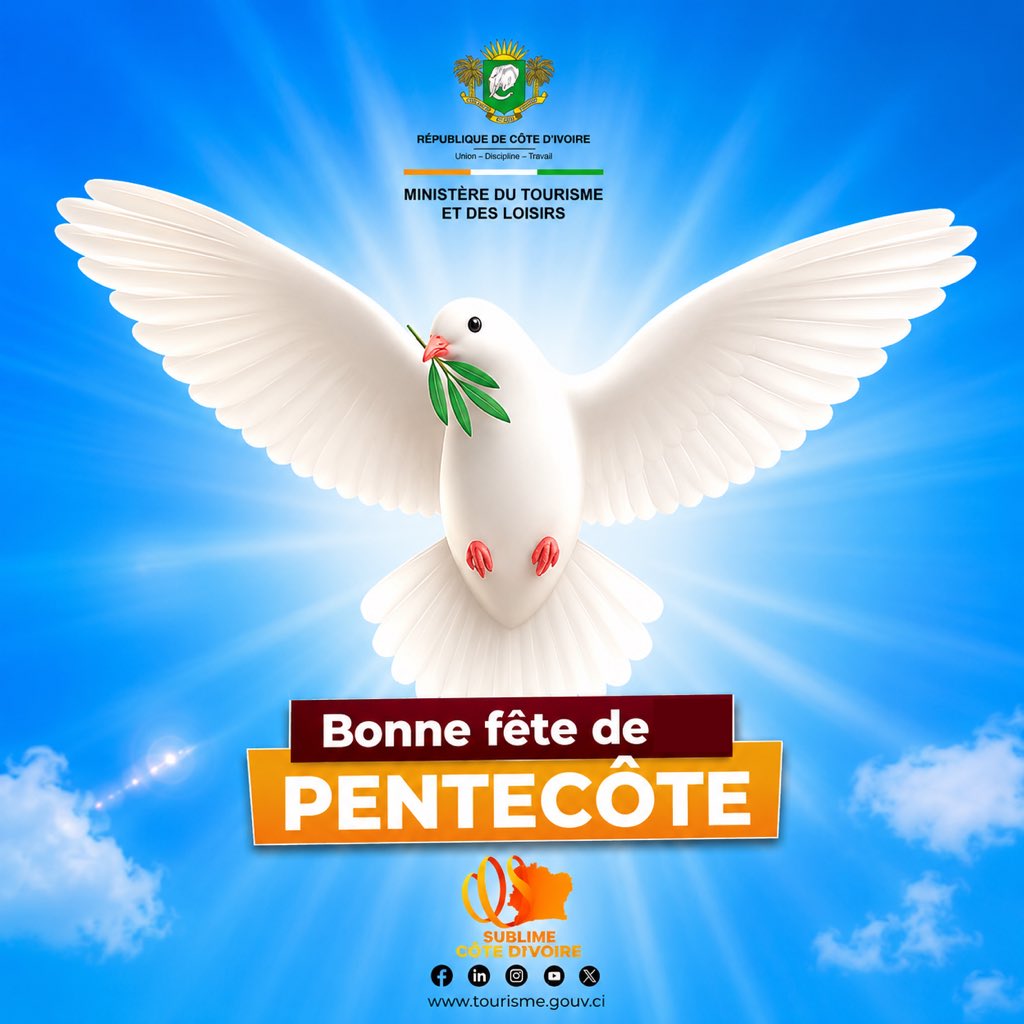 mintourci's tweet photo. Sublime fête de #Pentecôte à tous !
#tourismeetloisirs
#sublimecotedivoire
#Siandou_Fofana https://t.co/11XSsoXXjC