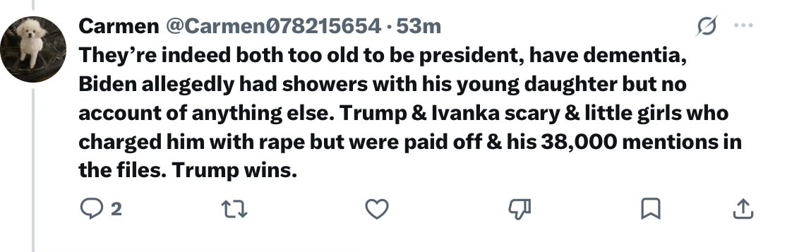 UseCommonSenses's tweet photo. @Carmen078215654 Let’s leave this hypocrisy right here

“Biden allegedly had showers with his young daughter but no account of anything else”

Just another glowing example of how liberals defend pedophilia. https://t.co/YX7JOmX3SO