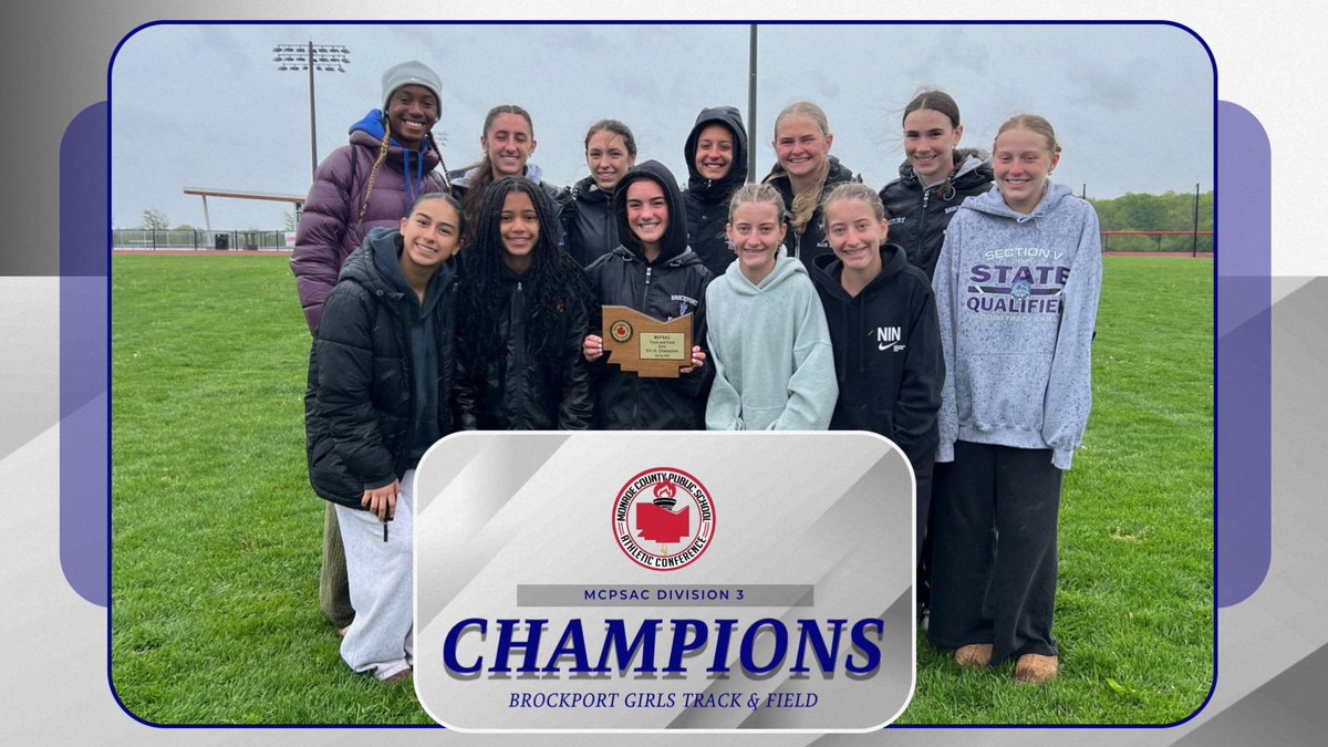 BrockportTrack's tweet photo. Brockport Girls crowned MCPSAC Division 3 Champions following an undefeated season. https://t.co/Xsf4kENymu