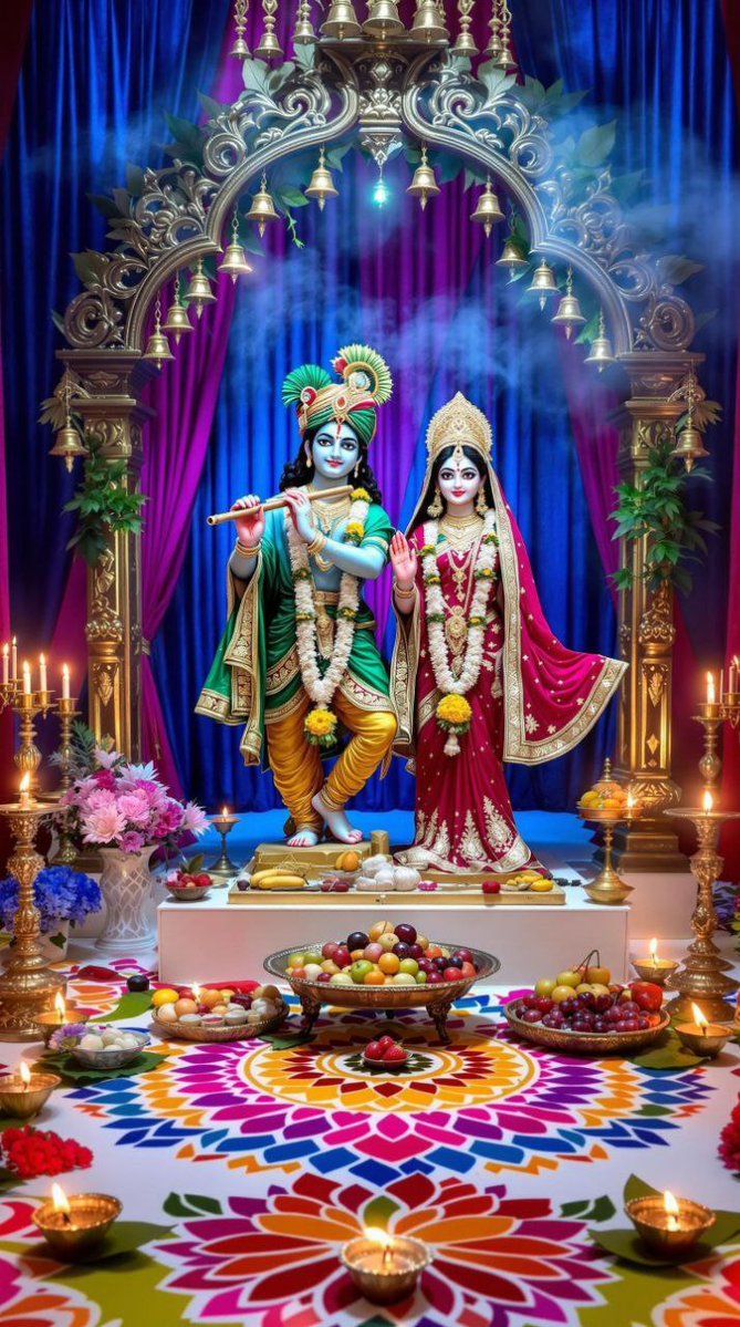 JAY_SHREE_RAM_5's tweet photo. "नामजप" — एक साधना

नामजप हृदय की मलीनता को हर लेता है — जैसे राधा नाम की सुधा से अन्तःकरण निर्मल हो जाए।
नामजप चंचल मन को श्रीवृन्दावन की शान्त लताओं सा स्थिर कर देता है।
नामजप षड्रिपुओं — काम, क्रोध, लोभ, मोह, मद, मात्सर्य — को भगवत प्रेम की ज्वाला में भस्म कर देता है।
नामजप जन्म-मरण के चक्र को तोड़कर, जीव को राधे शरण में विश्राम दिला देता है।
नामजप अनन्त जन्मों के पाप-समूह को प्रेम-ज्वाला में जला डालता है।
नामजप संस्कारों के गहरे जाल को भस्म करके, जीव को ब्रज-भाव में दीक्षित कर देता है।
नामजप राग-द्वेष को समाप्त कर, शुद्ध प्रेम का स्वरूप बना देता है।

नामजप से वैराग्य का मधुर अवतरण होता है — जैसे संसार फीका लगने लगे और राधा नाम ही रस लगने लगे।
नामजप मन की उथली, भटकती इच्छाओं को वश में कर, उन्हें भगवत अभिलाषा में बदल देता है।
नामजप साधक को निर्भय बना देता है — क्योंकि जिसे राधा की कृपा का अनुभव हो, वह किससे डरे?
नामजप भ्रमों का निवारण करता है और जीव को आत्मस्वरूप की झलक देता है।
नामजप साधक को अमर शान्ति देता है — ब्रह्मशान्ति नहीं, राधा-रमण की लीलाशान्ति।
नामजप हृदय में प्रेम की धारा बहा देता है — ऐसा प्रेम जो आत्मा को कृष्ण तक पहुँचा दे।
नामजप भक्त का भगवान से नहीं, सीधे राधारानी से संयोग करा देता है।
नामजप से आरोग्यता, लक्ष्मी, तेज, और आयुष्य — सभी स्वयंप्रकट हो जाते हैं, परन्तु साधक को केवल राधा नाम की चाह रहती है।
नामजप ईश्वर का साक्षात्कार कराता है — पर सच्चा साधक राधा भाव में ही खो जाता है।
नामजप अनन्त आनन्द देता है — वह आनन्द जो वृन्दावन की कुंज गलियों से भी गहरा है।
नामजप से कुण्डलिनी जाग्रत नहीं होती — वह स्वयं राधा नाम की पुकार पर नृत्य करने लगती है।

नामजप से जीव का लिङ्ग-शरीर रहस्यमयी ढंग से शुद्ध होकर, एक रसभरा माध्यम बन जाता है — जैसे स्वयं राधे कृपा कर दें।
नामजप साधक को आध्यात्मिकता में नहीं, सीधे ब्रज के भाव में दीक्षित कर देता है — जहाँ सेवा ही जीवन है, और नाम ही प्राण।

राधे राधे सभी को ❤️🪷🦚
जय श्री कृष्ण🙏🚩