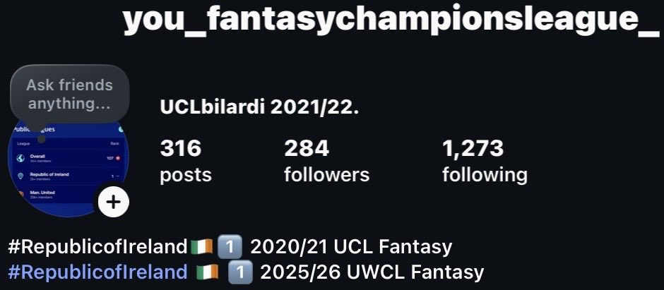 FplBilardi and UCLBilardi 2021/22. tweet media