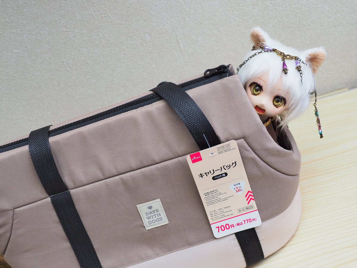 DO_yasswi's tweet photo. ダイソーのペット用キャリーバッグ
ガバっと開いてドールの出し入れがしやすいから野外撮影時のロケ地での連れ歩きによいかも！ https://t.co/KmE6eQ5hcw