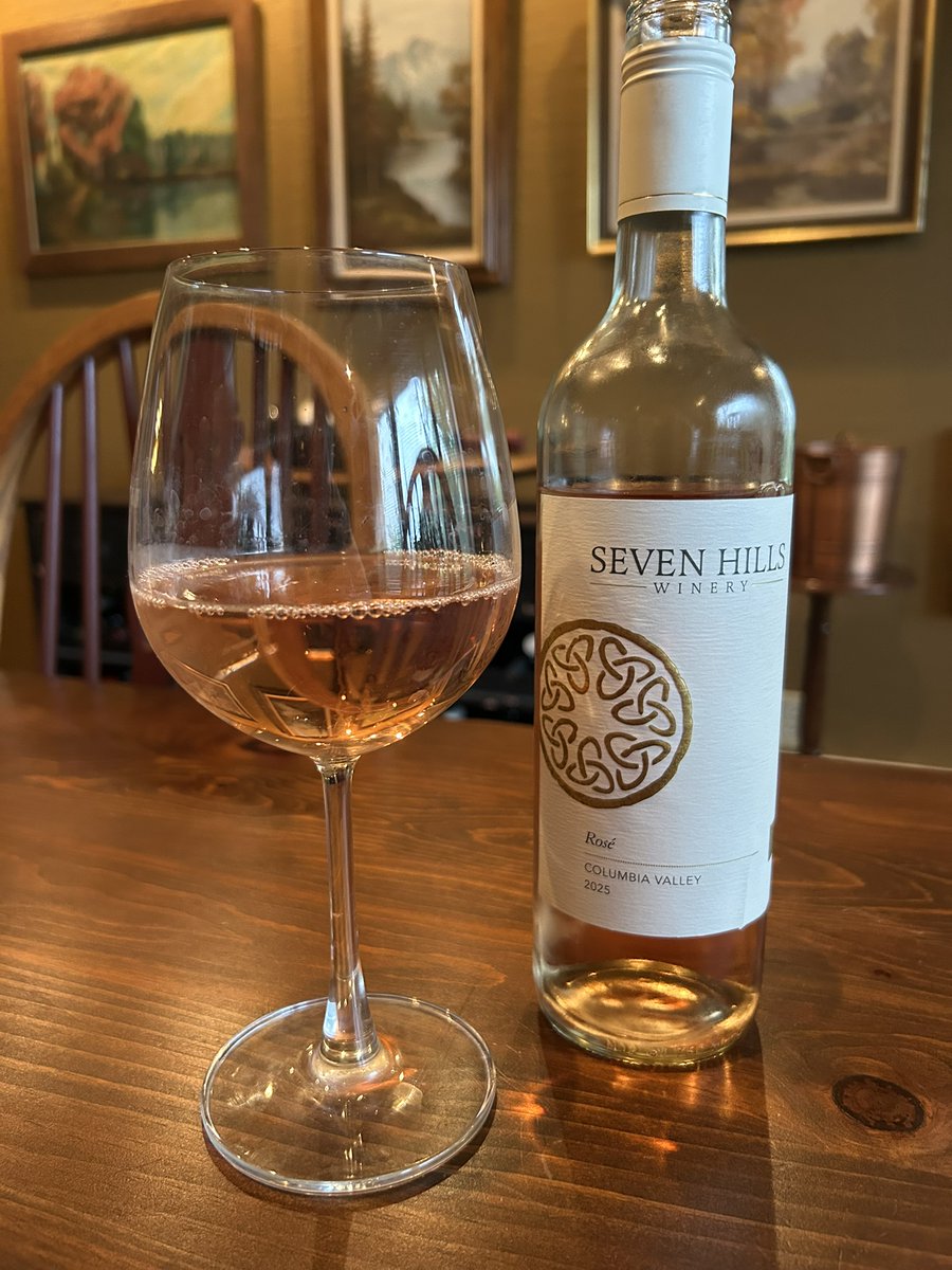 jtryka's tweet photo. It's officially the summer of rose!  Enjoying a wonderful 2025 @7HillsWinery Rose with my dinner this evening.  Let the summer begin!

https://t.co/A8KAqSQsTY https://t.co/NJhbM18aBX