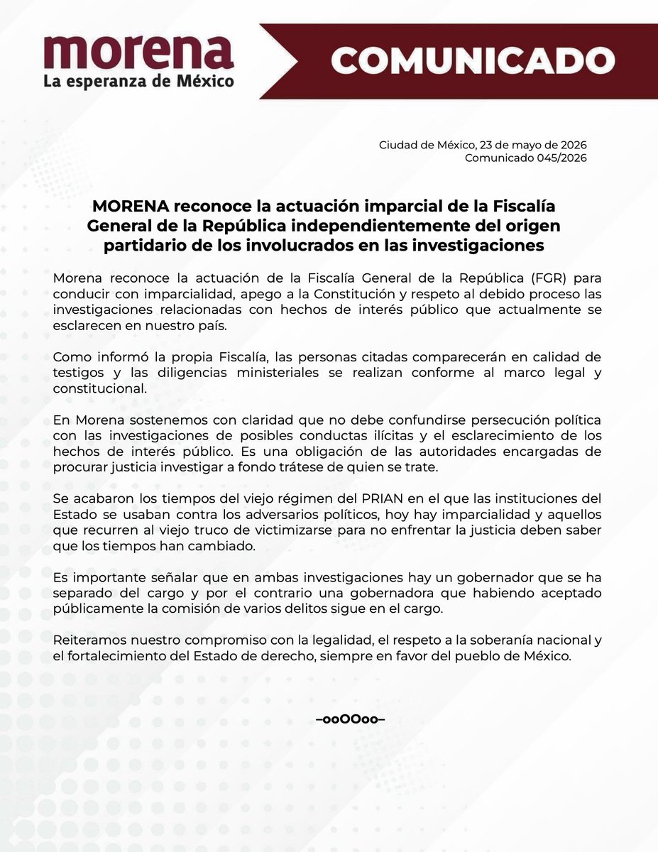 Morena tweet media