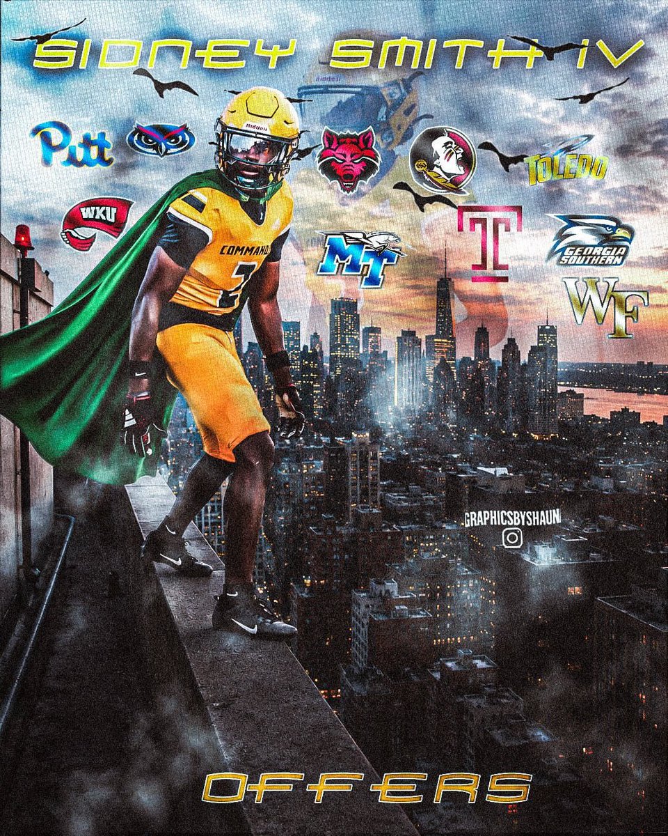 S1dSmith's tweet photo. Many more coming keep grinding and trust in god!🙏🏾 @Coach_LJ @dp1305 @EdWhiteFootball @Rivals @On3  @ChadSimmons_ @adamgorney  @JohnGarcia_Jr  @BrandonHuffman @247recruiting @TomLoy247 @ZBlostein247 @BlairASanderson @BlairAngulo https://t.co/sTDlVVtANN