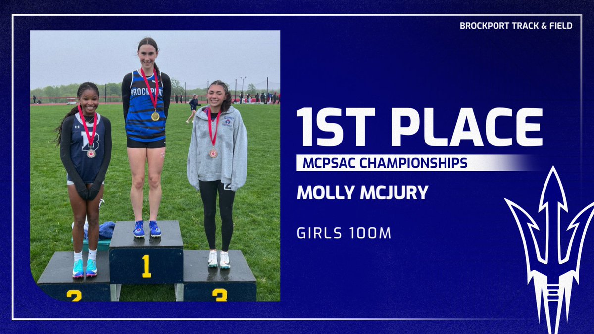 BrockportTrack's tweet photo. Congratulations to Molly McJury taking the top spot in the Girls 100m at the MCPSAC Championships. https://t.co/BGg0RFHgOM