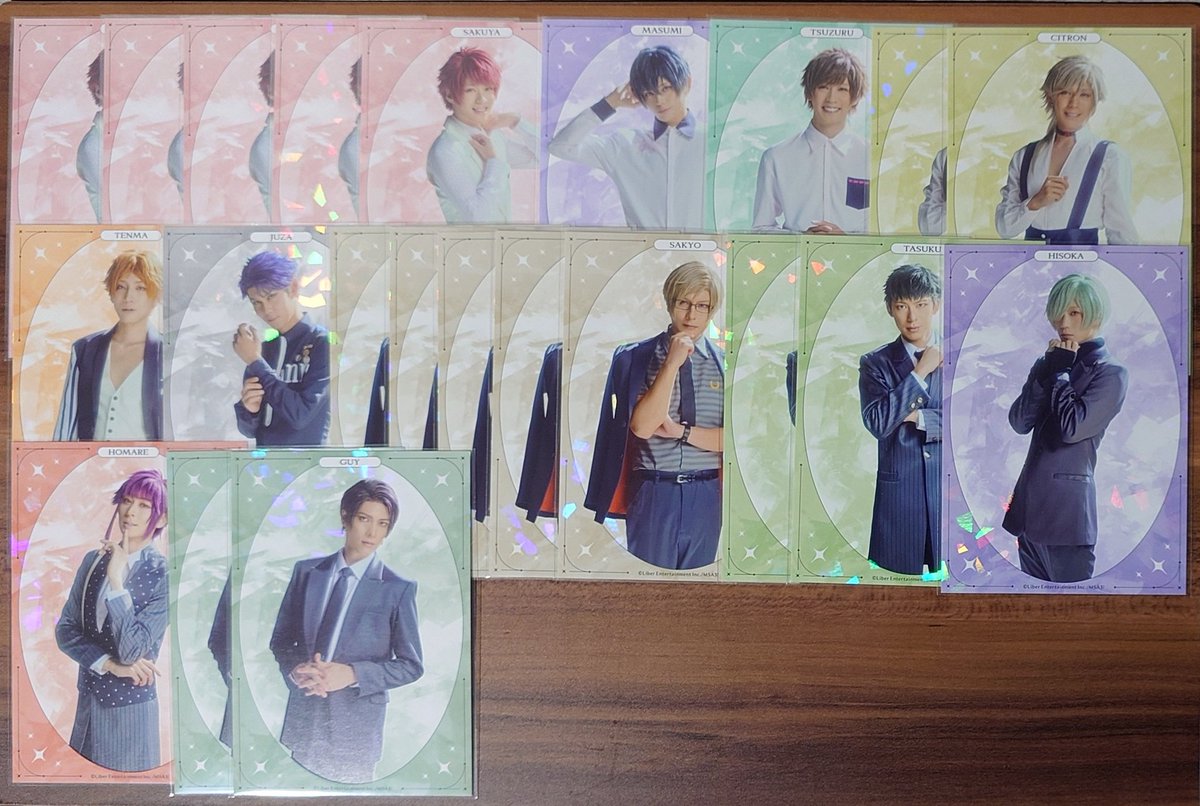 hachikoko_0808's tweet photo. 【交換譲渡】アニカフェ エーステ ポートレート

〈譲〉
咲也 ☆真澄 ☆綴 シトロン ☆天馬 十座 ☆左京 丞 ☆密 誉 ガイ

〈求〉
定価
★莇4＞★至1 幸1 太一2

・同居人に喫煙者おります
・4点毎買いとりで該当の特典1枚お付け可能
・莇含む交換
・☆↔★との交換
・本日池袋(17時頃まで)手渡し https://t.co/kgD0jWf78L