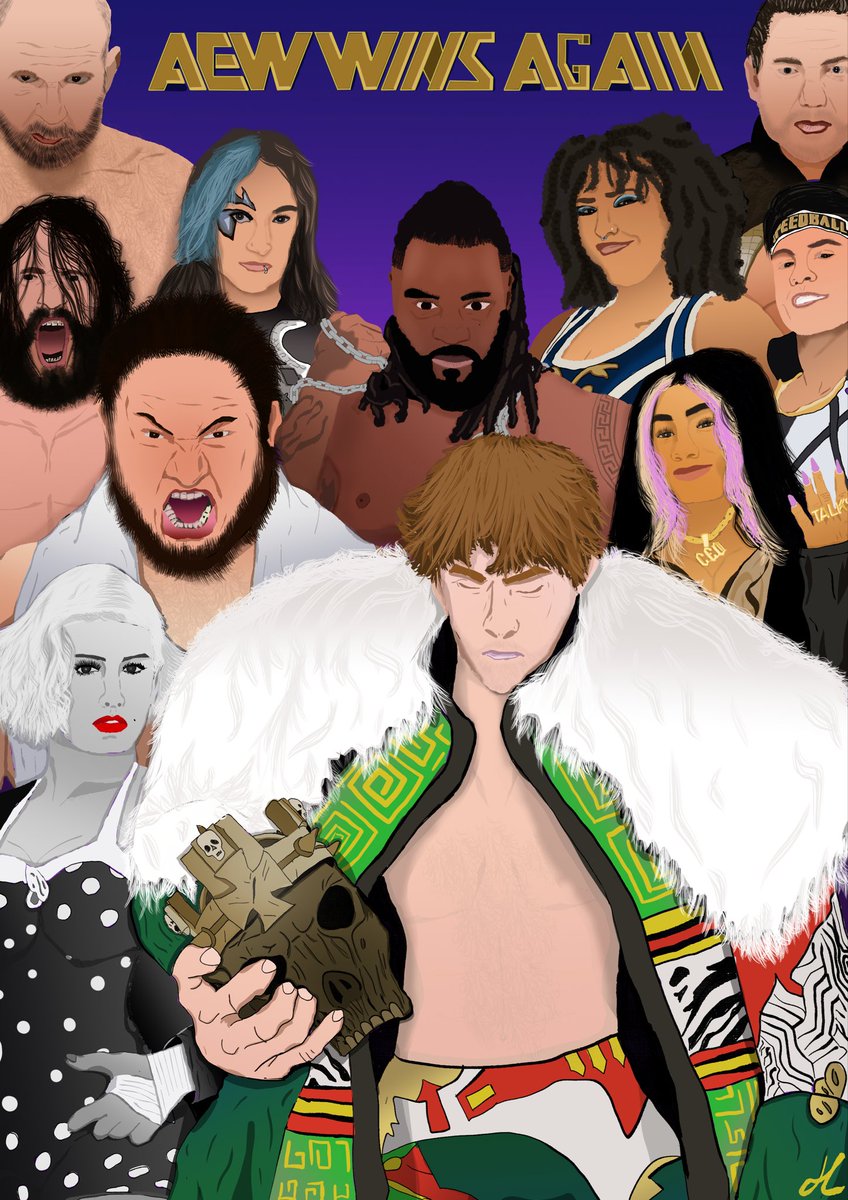 This_Justln's tweet photo. AEW Viltrumites Digital Art is complete! I’ve printed out a copy and will be bringing one as a sign to #AEW #AEWDoN #DoubleorNothing tomorrow so look out for it. I’m pleased to be able to contribute to the #invinciblememes with my #digitalart #fanart #Viltrumites https://t.co/YGFhMiww9Z