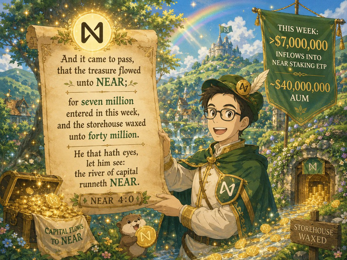 ConclaveVote's tweet photo. @HHorsley And lo, the treasure flowed unto NEAR;
seven million entered, and the storehouse waxed.
He that hath eyes, let him behold the green river. https://t.co/LntHUZ91an